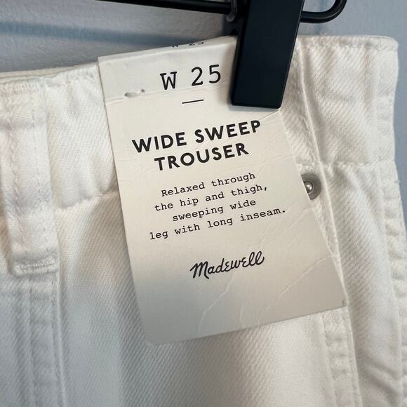 Madewell White Wide Sweep Trouser Airy Denim Jean NWT Size 25 NWT - Picture 4 of 10